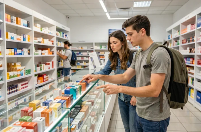 Un couple français achetant des cigarettes dans un magasin détaxé espagnol près de la frontière pour profiter des prix bas